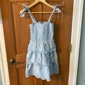 American Eagle, XS extra small light blue smock summer dress